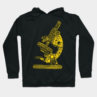 Scientific Microscope Line Drawing (Sunshine Yellow) Hoodie